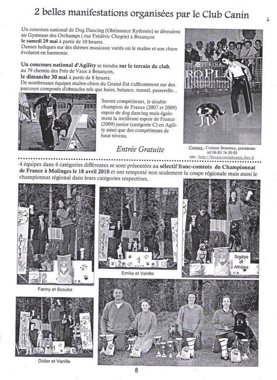 ARTICLE DE L'ECHO DES PRÉS-DE-VAUX N°70 MARS AVRIL MAI 2010