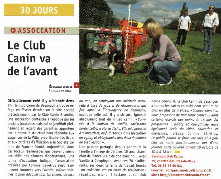 ARTICLE DU BVV OCTOBRE 2009