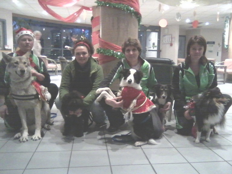 LES CHIENS-VISITEURS DU CLUB FÊTE NOËL AVEC LEURS RÉSIDENTS !